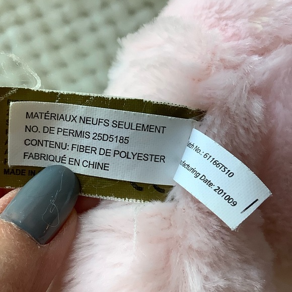 FIRST & MAIN Pink Pastel Pal Plush Bear Rattle Stuffed Animal Embroidered Eyes - Picture 10 of 14